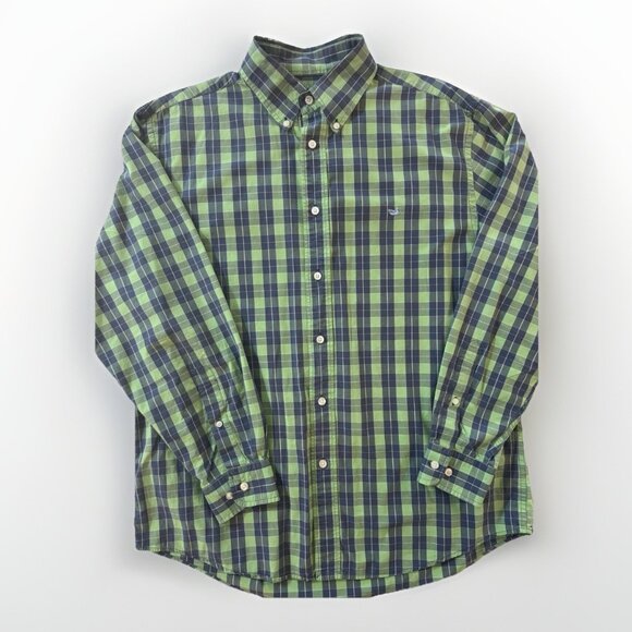 Southern Marsh Other - Southern Marsh Shirt Mens M Button-Down Long-Sleeve Green Blue Plaid Checkered